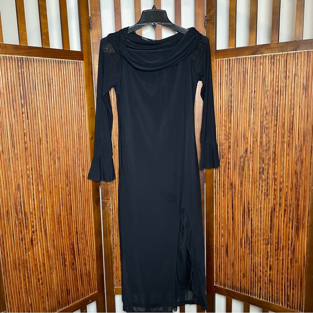 Body-con - Black Long Sleeve Dress Size M